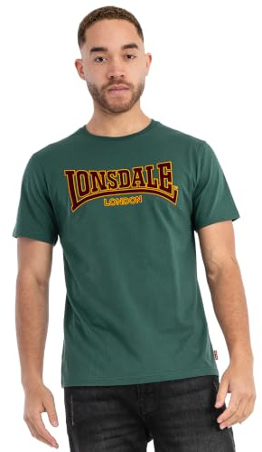 Lonsdale Herren-T-Shirt, 100% Baumwolle, Slim Fit, lässige Alltagskleidung | Atmungsaktives Material, leichter Komfort, Kurzarm-T-Shirt, Shirt mit Rundhalsausschnitt für Fitness, Reisen, Büro & Freizeit