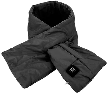 VGEBY Beheizter Schal, USB-Heizschal, Temperaturverstellbar, Beheizter Schal, Winter, Warm, Elektrische Heizung, Halstuch (Black)