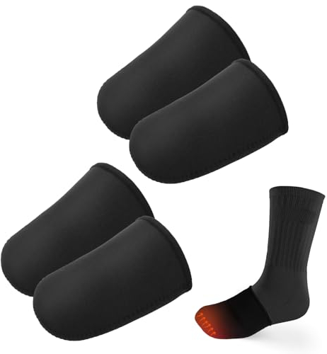 2 Paar Zehenwärmer Neopren, Thermo Zehenwärmer Toe Warmer Ärmel Zehen Topper Liner zum Erwärmen der Füße Jagen Radfahren Laufen Wandern, für Damen Herren (Größe L)