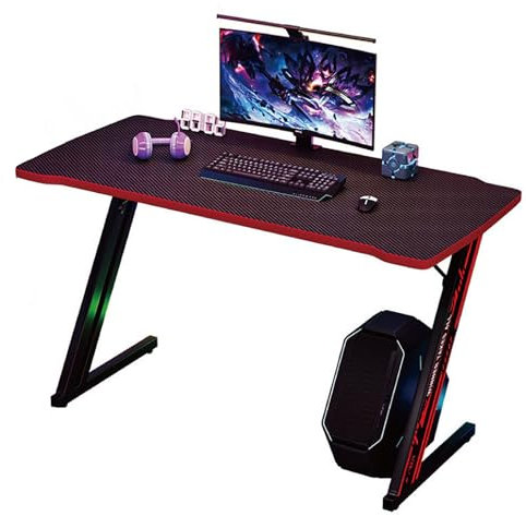 zxhrybh Gaming-Schreibtisch, Home-Office-Computertisch in Z-Form, Ergonomischer PC-Tisch für Gamer-Zimmer, Arbeitsplatz, Schlafzimmer (Size : 140cm/55.1cm)
