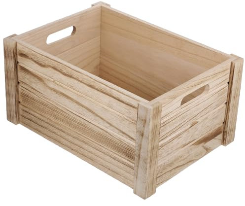 BESPORTBLE Caja De Madera Rectangular para Suculentas y Plantas De Interior Maceta Vintage De 35x25x18 Cm Jardín para Arreglos Diseño Artesanal Madera Auténtica