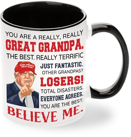 Viberty Taza de cerámica para abuelo, regalo de cumpleaños para abuelo, nieta, nietos, nietos, regalos divertidos para abuelo, regalo de cumpleaños para el día del padre, taza de cerámica para abuelo,