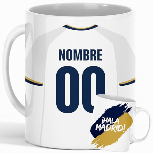 Genérico Taza Personalizada Fútbol Madrid | Regalo Original para Aficionados del Fútbol | Taza de Desayuno | Regalo Equipo de Fútbol | Diseño Único y Duradero (Madrid)