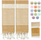 MOMOMUS Pack von 2 Fouta XL oder Strandhandtuch Baumwolle 100% - Saugfähig, Ultraweich, Kompakt - Ideal als Strandtuch, Hamamtuch und Saunahandtuch - Senf, 90x180cm