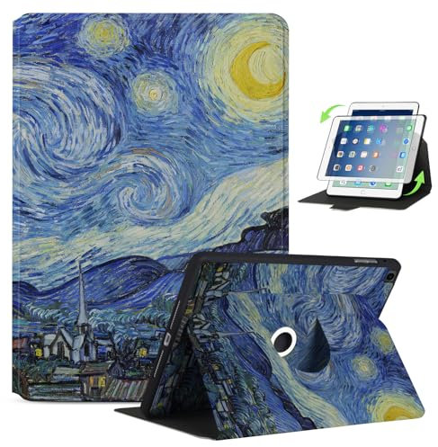 Anpredo 360 Grad drehbare Hülle für iPad 10,2 Zoll 9th/7th/8th Generation, Forro für Apple iPad 9/7/8 Gen 2021/2019/2020, Van Gogh Sternennacht