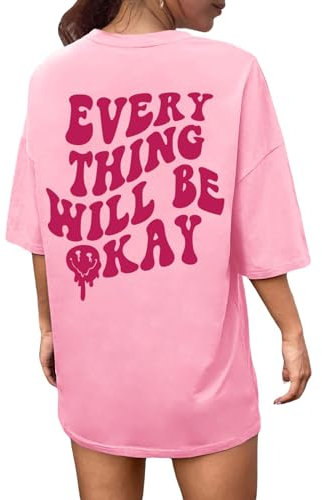 Svanco Oversize Shirt Damen Sport T-Shirt Oversized Lässige Oversized Shirts Teenager Mädchen Gym Oberteil Baggy Summer Top