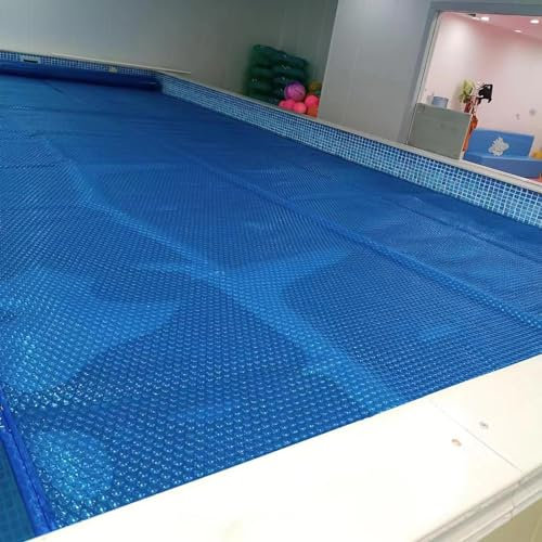 1 2 3 4 5m Width Rectangle Pool Solar Cover with Bubbles, Solar Hot Tub Bubble Cover with Wrapping Edge & Grommets, Heat Transfer Solar Pool Heater for Heat Insulation & Dustproof(3x4.5m/9.8x14.7ft)