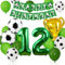 Cadimus Fußball Luftballon 12. Geburtstag, Fussball Deko Geburtstag Kinder 12 Jahre, Geburtstagsdeko Jungen 12 Jahre, Grün Folienballon für Fussball Party Kindergeburtstag