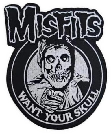 hotrodspirit - Aufnäher Misfits Want Your Skull 11,5 x 9 cm Patch Rock Roll zum Aufbügeln