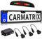 CARMATRIX Funk Einparkhilfe mit 3 PDC Sensoren Universal rückfahrwarner im Kennzeichen Nummernschild Kennzeichenhalterung kabellos hinten schwarz lackiert mit Farb Display