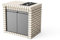 MOVELAR - Módulo Caballete Lateral para Barbacoa de Obra Prefabricada Modelo VOLTERRA Encimera de Gas 2 fuegos, Con Puertas (95,5 x 70 x 88 cm) - Uso en Exteriores (GRIS/BEIGE)