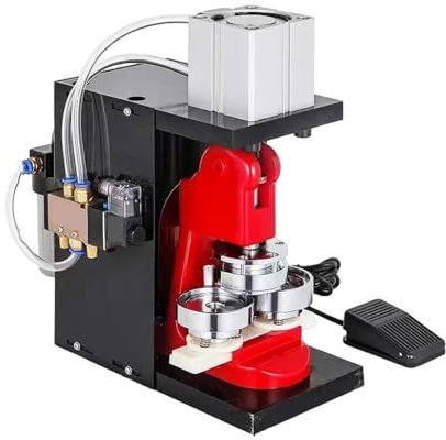 ZHJOPP button making machine Pneumatic Badge Machine Button Badge Maker Machine Badge Refrigerator Paste Pressing Mold Making Machine Easy to Use (25mm)