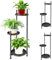 ICDLTJ Plant Stand, 3 Tier Plant Pot Stand, Metal Tiered Round Plant Shelf for Indoor Outdoor Garden Patio Balcony Living Room