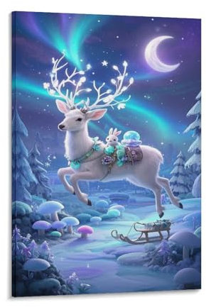 VWENOLRIX Leinwanddrucke Hirsch Wanddekoration Leinwand Malerei Dekoration Dekorations Schlafzimmer Dekoration