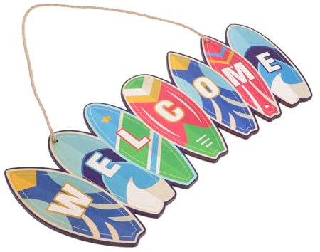 SHINEOFI Surfbrettzubehör favorisieren Stranddekoration für zu Hause Planke Surf-Wandkunst Schild zum Aufhängen an der Wand Surfbrett-Hängeornamente Strandschild Holz