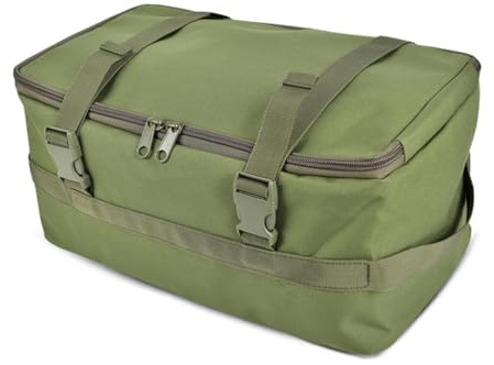 MiOYOOW Outdoor Bestecktasche, Camping Aufbewahrungstasche, Taktischer Küchen Kochgeschirr Organizer mit Doppelreißverschluss und Entriegelungsschnalle zum Angeln, Wandern und Reisen
