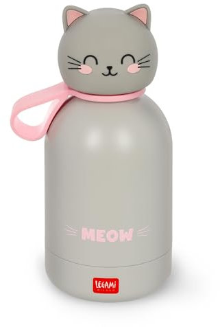Legami - Borraccia Termica per Bambini Hot&Cold BFF, Tema Kitty, in Inox 18/8 a Doppio Strato con Chiusura ermetica, Conserva il Caldo per 12h e il per Freddo 24h, Capacità 310 ml