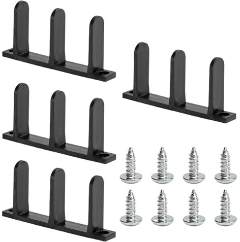 Türbodenführungen, 4-teiliges Set, Schienensystem, Befestigungshalterung, Ersatzset, 8,3 x 1,9 x 4,5 cm, mit Schrauben, Floor-Mounted Guide für Bypass Kabinett Bad und Wardrobe