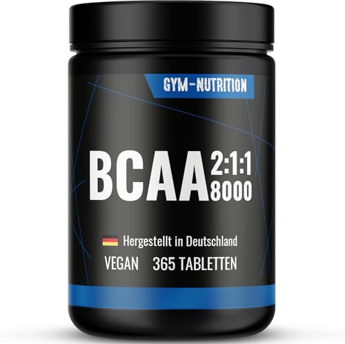BCAA Tabletten – 365 Stück - Leucin, Isoleucin & Valin (2:1:1) | vegan, produziert in Deutschland, laborgeprüft