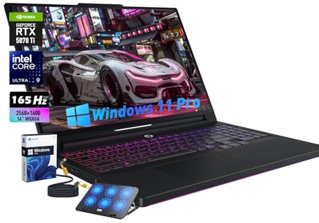 Lenovo Legion Pro 5i Gen 10 Gaming Laptop, Ultra 9 275HX, 16 WQXGA (2560 x 1600) 165Hz, RTX 5070 Ti GPU 12GB GDDR7, 64GB DDR5 RAM, 2TB SSD, Low Blue Light, 24zone RGB Backlit, Wi-Fi 7,Win 11pro