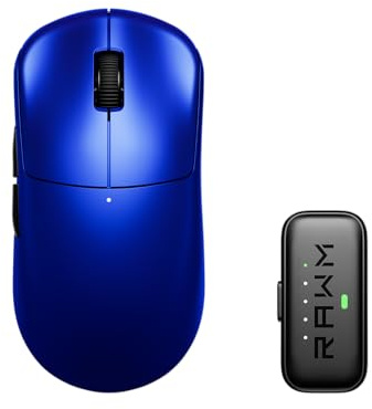 RAWM Leviathan V4 Dual 8K Souris Gaming sans Fil – Double connectivité, Ultra-Faible Latence, 8000 Hz, 55g - Bleu