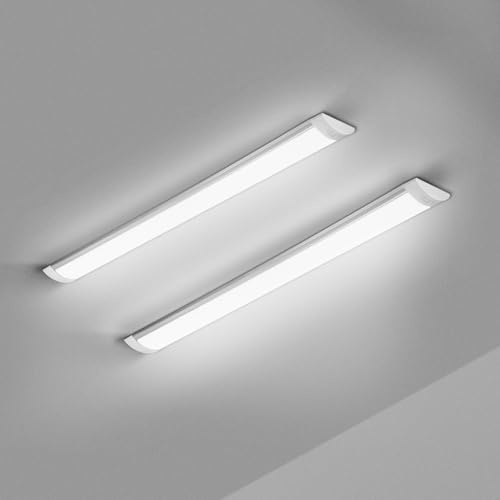 Glirowy 2 Stück LED Rohre 90cm 28w 4000K Ultradünne LED Lichtleisten Und Eignen Sich für Garagen, Keller, Werkstätten, Büros Und Lagerhallen.
