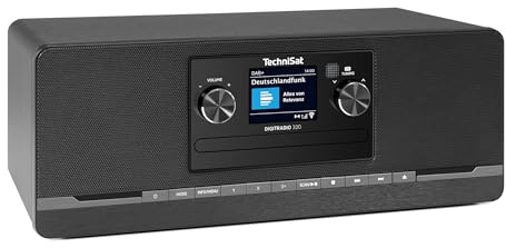 TechniSat DIGITRADIO 320 – Stereo digitalradio (kompaktanläggning med DAB+ & FM, CD-spelare, Bluetooth, USB, 2×5 W RMS, TFT-färgdisplay, favoritminne, väckarklocka, sömntimer, fjärrkontroll)