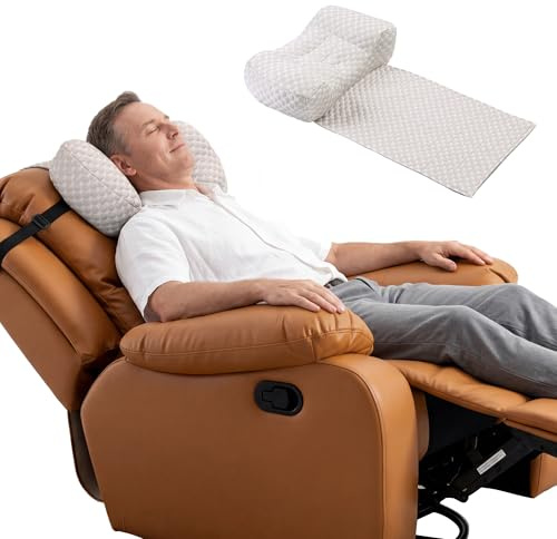 TOPROUD Nackenkissen aus Memory Foam für Relaxsessel – Ergonomische Kopfstütze gegen Nackenschmerzen, Kopf- & Nackenstütze für Seitenschläfer, rutschfest & verstellbar