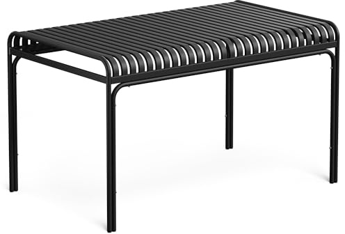 di volio Gartentisch MALIO - 130x80 cm, wetterfester Outdoor-Tisch aus Metall, matt (Schwarz)