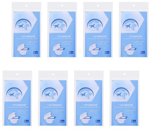 COMPUKAS 10 Packs Disposable Toilet Mat Pe Film Waterproof 60 Sheets for Home and Outdoor Travel Toilet Seat Cover for Pregnant Women