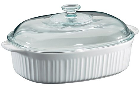 Corningware Cacerola ovalada de 4 cuartos de galón con cubierta de cristal