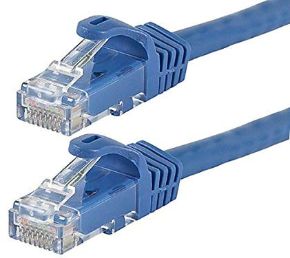 Monoprice Flexboot Cat6 Ethernet Patch Cable - Network Internet Cord - 30.48M (100ft) - Blue, RJ45, Stranded, 550Mhz, UTP, Pure Bare Copper Wire, 24AWG