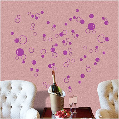 88 Waterproof Floating Bubble Loose Stickers Choose from 20 Colours Bathroom Tile Window Wall Art - Purple