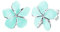 Elli Ohrringe Damen Frangipani Blüte Mint Emaille in 925 Sterling Silber