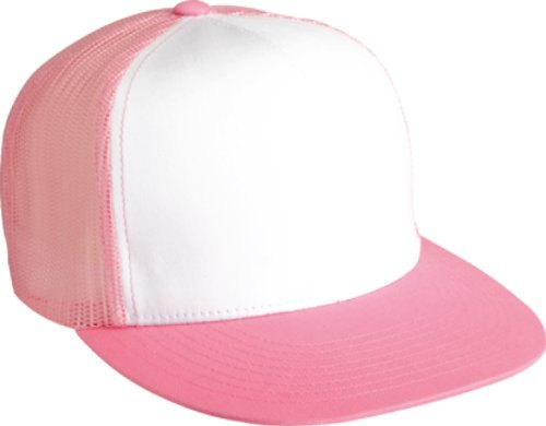 Flexfit Verstellbare Snapback Classic Trucker Hat 6006, Pink/Weiß/Pink, Einheitsgröße