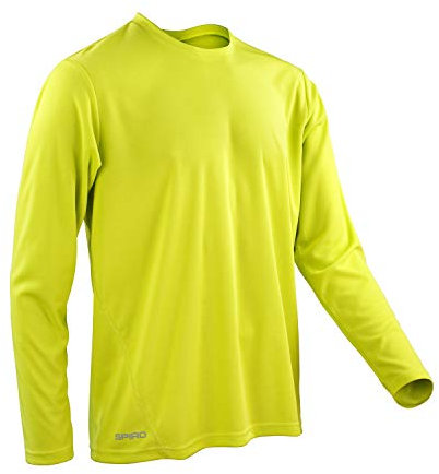 Spiro Herren Quick Dry Performance Langarm T-Shirt, Gelb (lime), Small