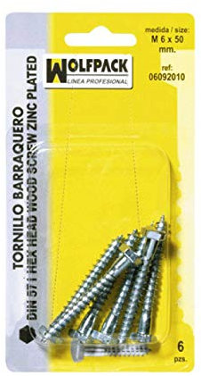 WOLFPACK LINEA PROFESIONAL Tirafondo Barraquero DIN571 6 x 60 mm