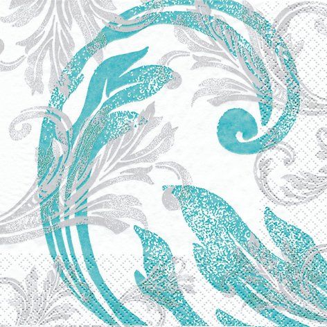 20 Servietten Classy Ornaments Turquoise Klassische Ornamente t?rkis/Muster/zur Kommunion/Konfirmation 33x33cm