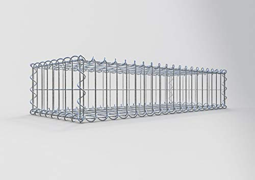 GABIONA - Gabione 100 x 20 x 40 cm - Gabionenkorb mit Maschenweite 5x10 cm - Verzinkter Drahtkorb ist korrosionsbeständig