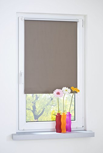 Liedeco®️ Rollo Klemmfix Thermobeschichtet - 45 x 150 cm Stone lichtundurchlässig verspannt Blickdicht verdunkelnd stufenlos verstellbar/kein Bohren, Klemmen/Klemmfix Rollo Sonnenschutz Sichtschutz