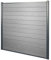 Mendler WPC-Sichtschutz Sarthe, Windschutz Zaun, Alu-Pfosten Basiselement, 1,90m - grau