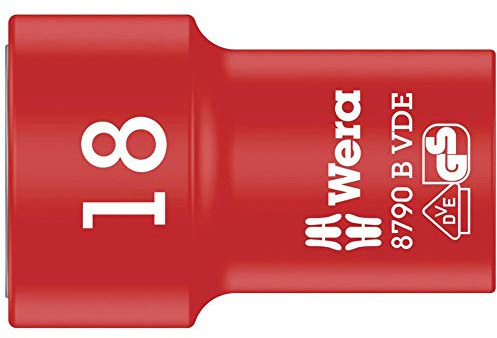 Wera 05004962001 8790 B VDE Zyklop-Steckschlüsseleinsatz, isoliert, mit 3/8 Zoll-Antrieb, 18.0 x 46.0 mm, 18