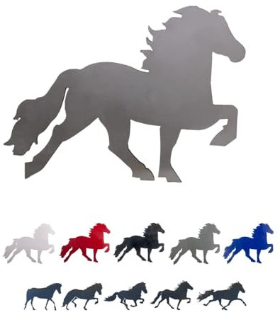 NETPROSHOP 1 Stück Isländer - Aufkleber Verschiedene Autoaufkleber Pferdeaufkleber Tölter, Groesse:M, Farbe:Edelstahl