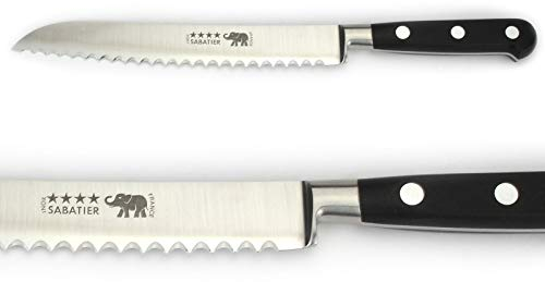 Thiers-Issard Sabatier Brotmesser Küchenmesser Messer - Klinge 20 cm - Griff Nylon schwarz - Durchgeschmiedete Profi Qualität