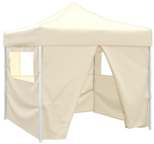 vidaXL Pavillon, 3 x 3 m, cremefarben, 4 Wände