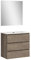 Baikal | Conjunto Completo de Mueble de Baño Suspendido a la Pared con Lavabo Cerámico y Espejo | Tres Cajones, Cierre Amortiguado, Melamina 16mm | Mueble MONTADO | Nebraska | 90cm