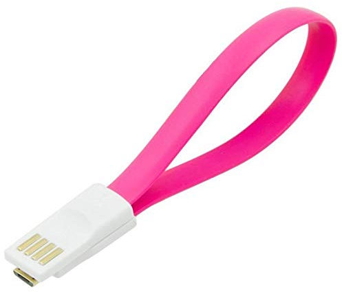 Shot Case Mini Cable magnético para Altavoz Bose SoundLink Color II Universal Cargador Conector Micro USB imán y Llavero de 25 cm (Rosa)