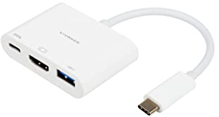 Vivanco USB 3 EN 1 Adapter 45385 - USB Typ-C/HDMI/USB Typ-C/USB A 3.1 - Weiß