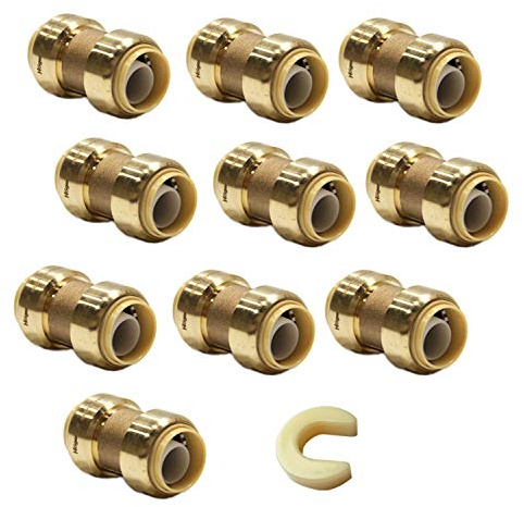 10piece EFIELD 1/2 Inch Straight Coupling Push-Fit Fitting