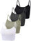 4 Pack Cropped Tank Tops for Women, Spaghetti Strap Crop Top Basic Sports Crop Cami Half Camisoles for Teen Girls